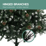 NNEDPE 2.7m Pre Lit LED Christmas Tree with Pine Cones