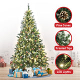NNEDPE 2.7m Pre Lit LED Christmas Tree with Pine Cones