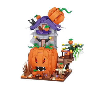 NNETM Spooky Pumpkin House Mini Building Brick Toy