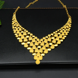 NNEOBA Women Wedding Necklace Earrings 24k Gold Jewelry Set