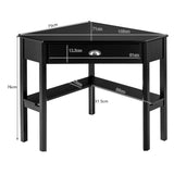 NNECW Corner Computer Desk with Drawer &amp; Shelves for Office-Black
