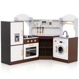 NNECW Corner Play Kitchen with Ice Maker for Kids 3+ Years Old