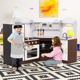 NNECW Corner Play Kitchen with Ice Maker for Kids 3+ Years Old