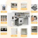 NNECW Corner Play Kitchen with Range Hood for Kids 3+ Years Old
