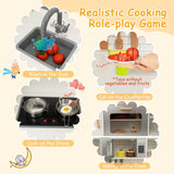 NNECW Corner Play Kitchen with Range Hood for Kids 3+ Years Old