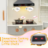 NNECW Corner Play Kitchen with Range Hood for Kids 3+ Years Old