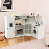 NNECW Corner Play Kitchen with Range Hood for Kids 3+ Years Old