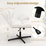 NNECW Cross Legged Office Chair with Adjustable Height for Home/Office-Beige