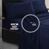 NNEDPE 1000 Thread Count Cotton Rich King Bed Sheets 4-Piece Set - Navy