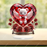 NNETM Crystal Bear Holding Heart Ornament