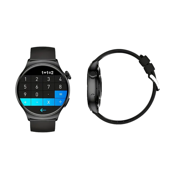 NNETM Black Silicone Smart Watch with Wireless Call and Sports Mode