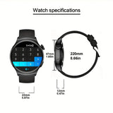 NNETM Black Silicone Smart Watch with Wireless Call and Sports Mode