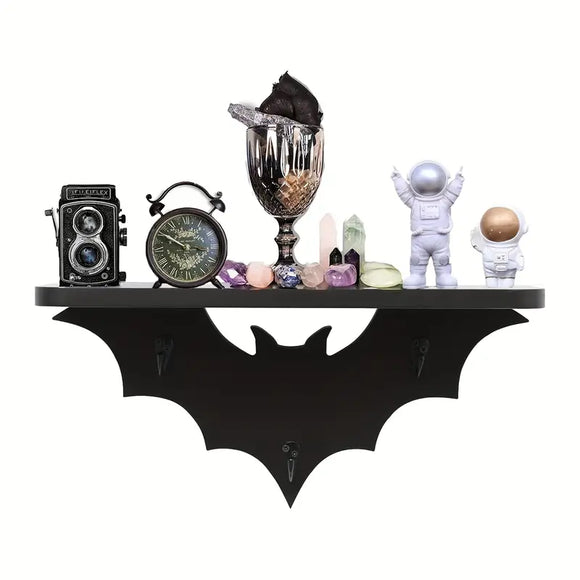 NNETM Spooktacular Bat Winged Floating Shelves for Halloween Decor