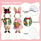 NNETM 2pcs Large Easter Yard Rabbit Lawn Signs