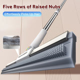 Heavy-Duty Double-Sided Floor Squeegee & Rubber Broom – 180° Rotating Head for Wet & Dry Floor Cleaning