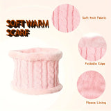 NNETM Cozy Kids' Winter Knitted Hat, Scarf, and Glove Set - Pink