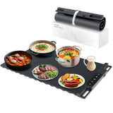 NNETM Electric Food Warming Mat – 65×39cm Rollable Silicone Heat Tray (3 Temp Levels)