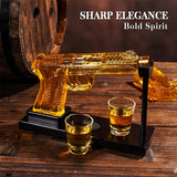 NNETM Gun Whiskey Decanter Set with Shot Glasses