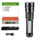 NNETM Camping Flashlight Long Range LED Rechargeable