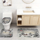 NNETM Frosty Friends: 4-Piece Christmas Snowman Shower Curtain Set