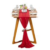 NNEOBA Romantic Red Chiffon Table Runner - 30cm x 300cm