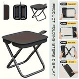 NNETM Folding Stool Iron Frame Outdoor Camping Chair