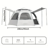 NNETM Hexagonal Quick Opening Outdoor Camping Tent 6-Person