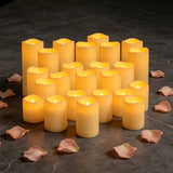 24Pack 3sizes Flameless LED Pillar Candles Battery-Powered