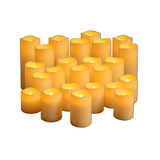 24Pack 3sizes Flameless LED Pillar Candles Battery-Powered