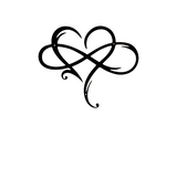 NNETM Infinity Heart Black Heart-Shaped Metal Wall Decor Love Sign Plaque