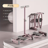 PERFCARE Foldable Adjustable Leg Ski Trainer - Full-Body Workout Machine for Slimming Thighs, Inner Legs & Hips, Toning Buttocks with Adjustable Handlebars, Home Gym Equipment (Gray/Pink)