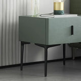 NNETM Black Metal Legs & Handles Bedside Table