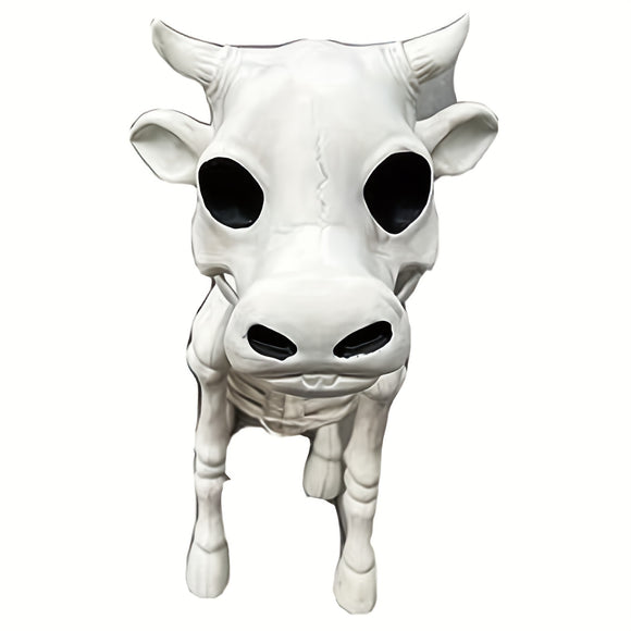 NNETM Halloween Bull Skeleton Statue Decor