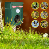 NNETM Ultrasonic Solar Animal Repeller with LED Lights & Motion Sensor