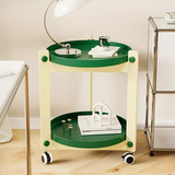 NNETM Double-Layer Rolling Coffee Table - White and Green