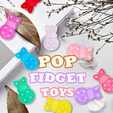 NNETM 24pcs Easter Bunny Pop Fidget Toy Keychain Pack