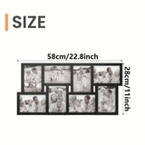 NNETM 8-Photo Collage Picture Frame – Wall Mounted Multi Photo Display (23×11 Inch)