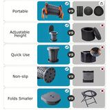 NNETM Adjustable Portable Camping Toilet with Storage Bag