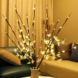 2pcs Set of Simulated Tree Branch Shaped LED Lights, Battery Powered, Each with 20 Leds, Vase Filled Artificial Small Tree Branch Decorative Light, Cool Decoration, Room Bedside Lamp, Romantic Home Decoration