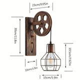 NNETM Vintage Industrial Wall Sconce - Rustic Farmhouse Bedside Lamp (Bronze)