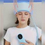 NNETM USB Rechargeable 360° Scalp Massager with Heat & Air Compression(Blue)