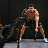 NNETM 1pc Combat Rope for Core Strength Training - 6m Physical Fitness Rope(Black)