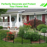 NNETM Decorative Metal Garden Fence for Outdoor Borders (10-Pack)