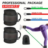 NNETM 5pcs TPE Ankle Resistance Bands - Leg & Hip Training Essentials