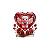 NNETM Crystal Bear Holding Heart Ornament