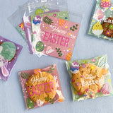 NNETM 100pcs Easter Self-Adhesive Cartoon Plastic Bags