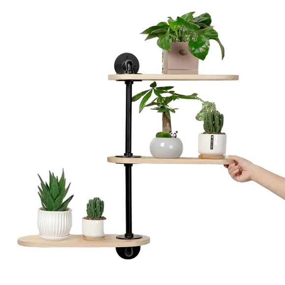 NNETM Rustic Industrial Pipe Storage Shelf with Wood Planks - 3 Tier