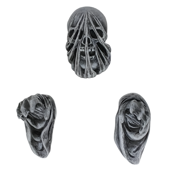 NNETM 3-Piece Set of 5-Inch Realistic Ghost Hands - Wall-Mounted Head Pendants