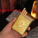 NNETM Vintage Golden Metal Cigarette Holder Case