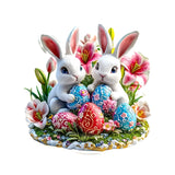 NNETM Acrylic Easter Bunny & Egg Decorative Sign